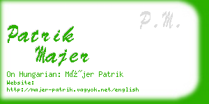 patrik majer business card